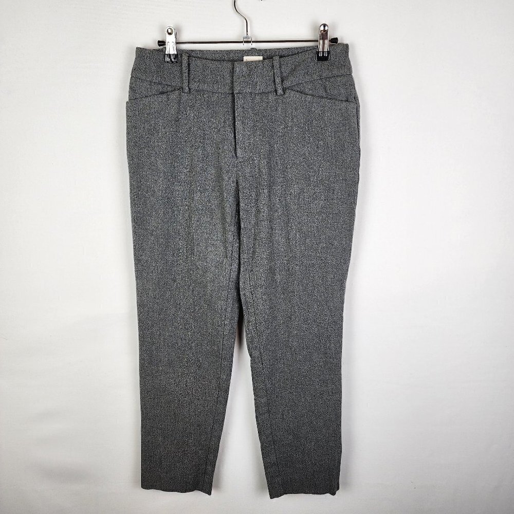 A New Day Womens Gray Heathered Stretch Ankle Dress Pants Size 2 Slim Tapered